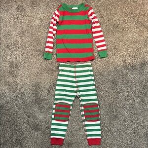 Hanna Andersson kids size 4 (100 cm) red/green striped pajamas